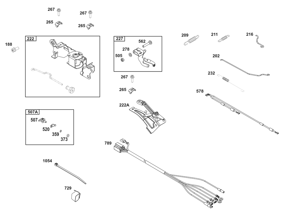 Controls Group Diagram and Parts List for 386447-3321-G1 200000 - 399999 Briggs and Stratton Engine